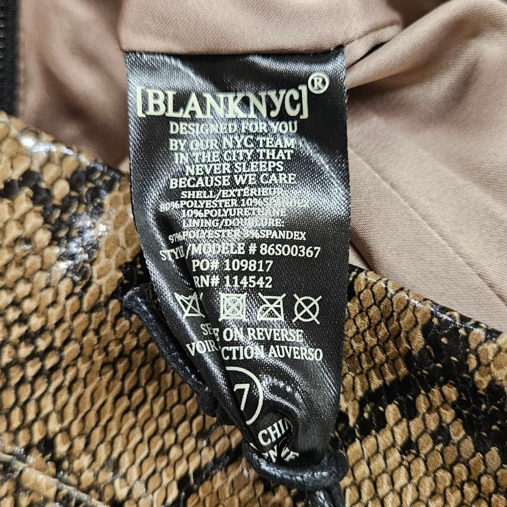 BlankNYC Anaconda Snakeskin Faux Leather Skirt In Brown And Black Sz 27 NWT